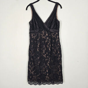 Anne Klein Womens Y2K Silk Lace Babydoll Dress Size 10 Black Whimsigoth Cocktail